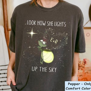 Ray Firefly Evangeline Look How She Lights Up The Sky Comfort Colors T-shirt, Disney Princess And The Frog Shirt, Disneyland Family Trip image 5