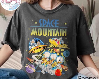 Disney Space Mountain Shirt, Retro Vintage Disney Tee, Disneyland World Trip Shirt, Mickey Donald Goofy Astronaut Theme Park Top