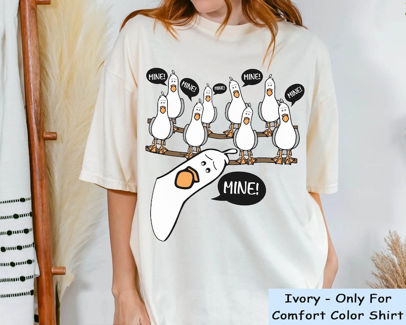 Finding Nemo Seagull Mine Mine Mine Comfort Colors Shirt, Walt Disney World, Funny Disney T-shirt, Disneyland Family Trip, Finding Nemo Tee image 5