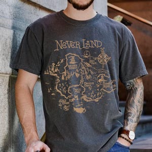 Disney Peter Pan Never Land Map T-Shirt, Retro Peter Pan Tee, Peter Pan Pirate Cove Tee, Skull Rock Mermaid Lagoon Shirt, Lost Boys Shirt