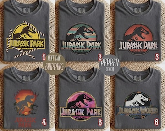 Vintage Jurassic Park Comfort Colors Shirt, Retro Jurassic Park Entrance Tour Shirt, Jurassic World Movie Fans Tee, T Rex Dinosaur Tee