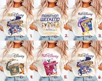 Camiseta Run Disney Marathon Weekend 2026 – Camiseta para corrida de 5 km, 10 km e meia maratona, camiseta combinando inspirada na corrida da Disney para corredores.