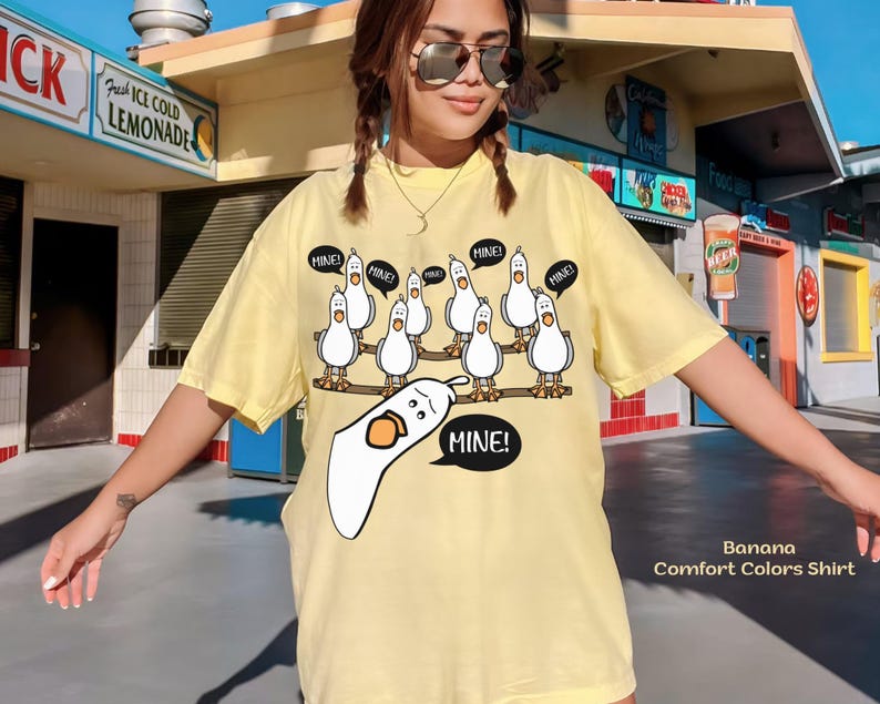 Finding Nemo Seagull Mine Mine Mine Comfort Colors Shirt, Walt Disney World, Funny Disney T-shirt, Disneyland Family Trip, Finding Nemo Tee image 6