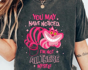 Camiseta do Gato de Cheshire da Disney, Camiseta engraçada do Gato de Cheshire, Roupa para viagem à Disneylândia, Camiseta Festa do Chá Maluca, Camiseta Alice no País das Maravilhas, Camiseta do Gato da Disney