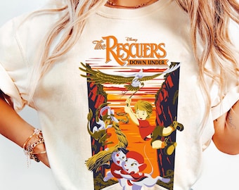 Vintage shirt The Rescuers Bernard en Miss Bianca Mouse, Disney The Rescuers Down Under geïnspireerd T-shirt, bijpassende familiereis Disneyland