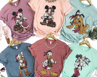 Disney Pirate Mickey and Friends t-shirt, Goofy Donald Duck Group Matching Tee, Vintage Disneyland Family Trip Shirt, Pirate Yo Ho Yo Ho Tee