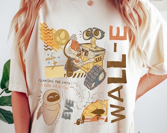 Camiseta de los personajes de Disney Pixar Wall-E Eve Doodle, camiseta "Limpiando la Tierra un cubo a la vez", conjuntos familiares para vacaciones en Disney