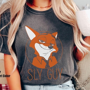 Camiseta de Nick Wilde Sly Guy Fox Comfort Colors, camiseta familiar a juego 2025, World, Zootopia, Magic Kingdom imagen 1