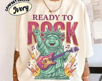 Comfort Colors Retro Disney Miss Piggy Shirt, Rock n Roller Coaster Trip Fan Gift, Statue of Liberty Rock Outfit, The Muppets Show Tee