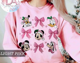 Vintage roze kersttrui Mickey en vrienden, Disney vakantieshirt, Mickey's Very Merry Christmas Party-T-shirt, WDW Disneyland Xmas