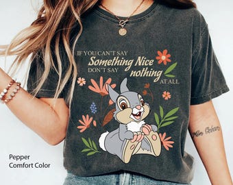 Camiseta "Si no puedes decir nada agradable, no digas nada", colores cómodos, viaje familiar 2026, camiseta vintage de Bambi
