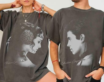 Comfort Colors Star Wars Padme and Anakin Shirt, Galaxy’s Edge Family Trip Shirt, Retro Romantic Jedi Couple Tee, Attack of the Clones