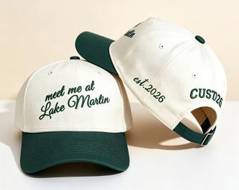 Custom Lake Wedding Favors Hat, Personalized Family Trip Trucker Cap, Retro Two Tone Baseball Hat, Est Year Embroidered Hat, Vacation Gift