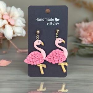 Flamingo Ohrringe aus Ton