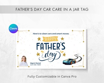 Father's Day Car Care Kit in a Jar Tag – Printable Gift Tag for Realtor Pop-Bys, Open Houses, and Vendor Events