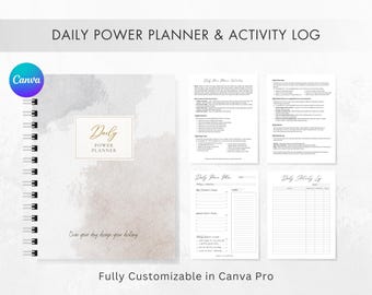 Daily Power Planner & Daily Activity Tracker - Time Management Planner, Productivity Planner, Real Estate