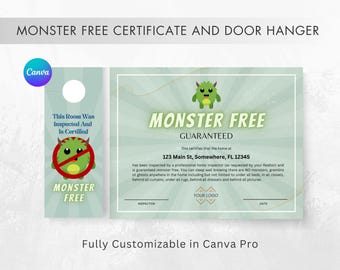 Real Estate Monster Free Certificate and Door Hanger, Home Inspection, Realtor, Client Experience, Fun, Creative, Memorable