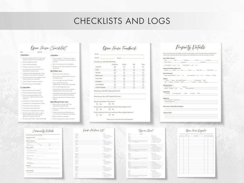 Open House Guide & Canva Template Bundle - Real Estate Checklists and ...