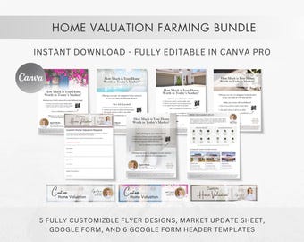Real Estate Farming Flyer + Custom Home Valuation Form Bundle
