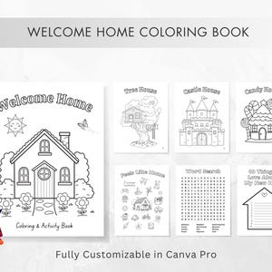 Grundbuch für Kinder - Bearbeitbar in Canva, Printable, Tag der offenen Tür, Realtor, Home Sweet Home - Welcome Home Malbuch