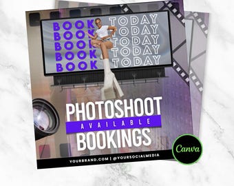 Sjabloon folder fotoshoot boeking | Bewerkbare promotieposter (canva)