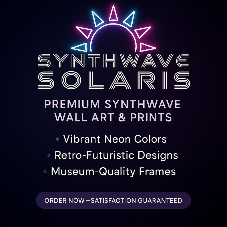 Neon House Car Framed Wall Art, Synthwave Night Scene Poster, Aesthetic Wall Art, Vaporwave Decor image 8
