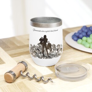 Chic Wine Tumbler, Stylish Insulated Cup, Gifts for Her, Fashionable Drinkware, Girlfriend Present, Girls&#39; Night Out