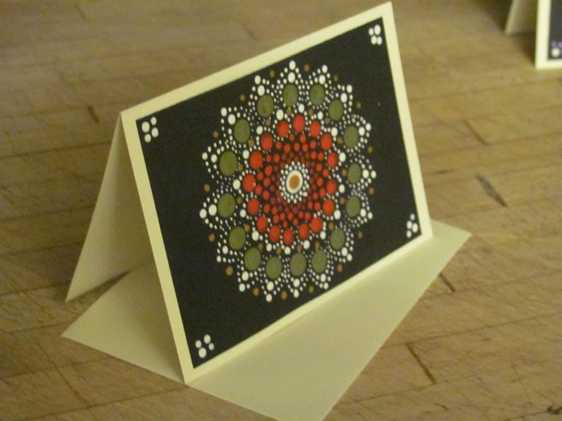 Hand Painted Mandela design Note cards set of 5 Etsy