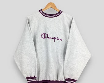 Vintage 80's Champion Reverse Weave Gray Sweatshirt Medium
