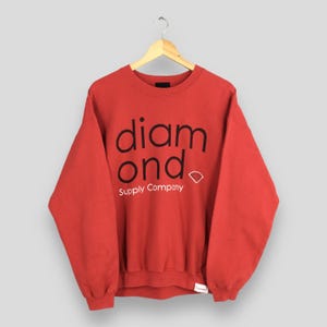 Vintage Y2K Diamond Supply Co Red Sweater Large Diamond