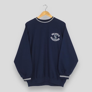 Vintage Seattle Mariners MLB Blue Sweatshirt XLarge Seattle Mariners Embroidery Logo Crewneck Seattle Mariners Baseball Team Sweater Size XL