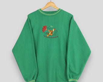 Vintage 90s Tigger Walt Disney Sweatshirt Large Tigger Pooh Character Embroidery Jumper Disneyland Crewneck Tigger Pullover Sweater Size L