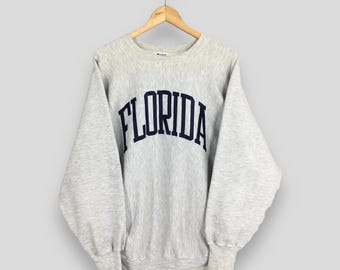 Vintage 90s Champion Reverse Weave Sweatshirt XLarge Florida Spell Out Printed Crewneck Florida State University Jumper Florida Sweater XL
