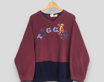 Vintage Tigger Walt Disney Sweatshirt 3XLarge Tigger Embroidered Cartoon Crewneck Disneyland Jumper Tigger Eeyore Pullover Pooh Sweater 3XL