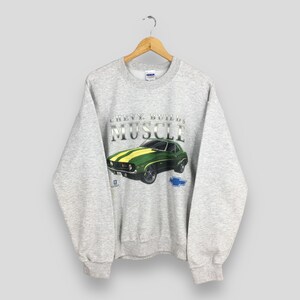 Vintage Chevrolet Camaro Sweatshirt Large Chevy Builds Muscle Printed Crewneck Chevrolet 1st Gen Camaro Pullover Chevy Muscle Car Sweater L