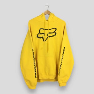 Vintage Fox Racing Team Motocross Hoodie Sweatshirt XLarge Fox Racing Printed Logo Motocross Pullover Fox Sports Dirt Bike Jumper Size XL
