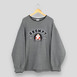 Vintage 90s Grumpy Dopey 7 Dwarfs Sweatshirt 3XLarge Grumpy Mad Face Pullover Grumpy Cartoon Embroidery Jumper Disney Snow White Sweater 3XL