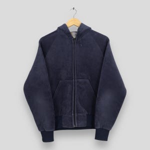 Vintage 90sCarhartt Blue Sun Faded Plain Sweatshirt Medium Carhartt Rugged Zipper Pullover Hoodie Carhartt Usa Blank Distressed Sweater M