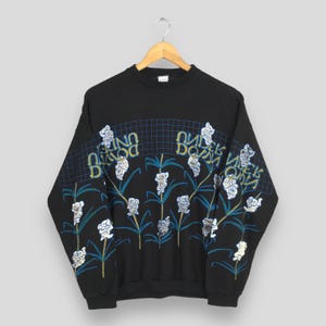Vintage Koala Floral Under Down Black Sweatshirt Medium Aesthetic Outfit Woman Crewneck Pop Art Ken Done Australia Printed Sweater Size M