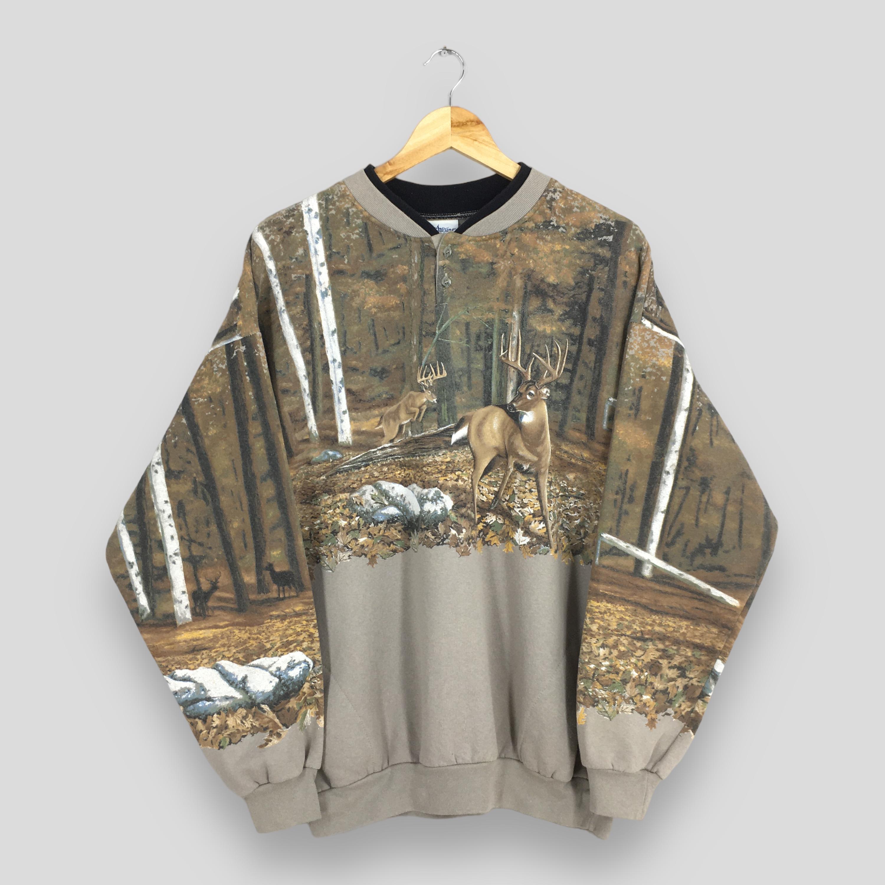 Vintage Artisans Sunschein Designs Deer Animal Sweatshirt Xlarge