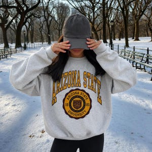 Vintage 90s Arizona State University Sweatshirt XLarge Arizona State ASU Printed Spell Out Logo Crewneck Arizona Sun Devils Sweater Size XL