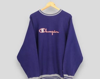 Vintage 90s Champion Reverse Weave Purple Sweatshirt XLarge Champion Script Logo Embroidered Champion Pullover College Champion Sweater XL