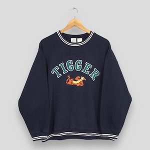 Vintage Tigger Walt Disney Sweatshirt XLarge Tigger Embroidered Cartoon Crewneck Disneyland Crewneck Tigger Eeyore Pullover Pooh Sweater XL