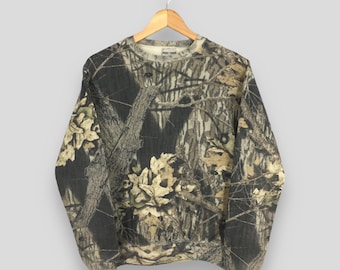 Vintage 90s Jerzees Outdoors Mossy Oak Camo Sweatshirt Small Camouflage Real Tree Hunting Crewneck Jumper Mossy Oak Jungle Printed Sweater S