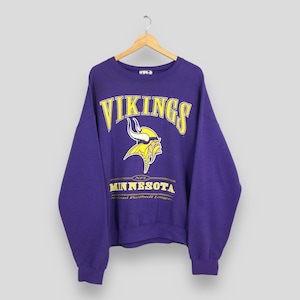 vintage Minnesota Vikings NFL sweat XL grande ligue nationale de football américain imprimé col rond Viking pull Minnesota Viking pull XL