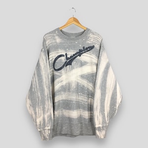 Vintage Champion Reverse Weave Bleach Splatter Sweatshirt XLarge Champion Script Logo Embroidered Crewneck Champion Usa Pullover Size XL