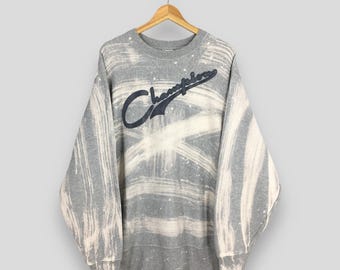 Vintage Champion Reverse Weave Bleach Splatter Sweatshirt XLarge Champion Script Logo Embroidered Crewneck Champion Usa Pullover Size XL
