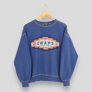 Vintage 90s Chaps Ralph Lauren Sweatshirt Medium Chaps Ralph Lauren Printed Logo Crewneck Double RL Jumper Lauren Aztec Navajo Sweater M