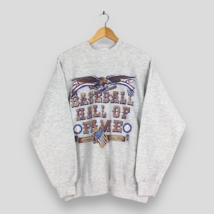 Vintage 90s National Baseball Hall of Fame and Museum Sweatshirt XLarge Cooperstown New York Printed Pullover MLB Jumper Yankees Sweater XL