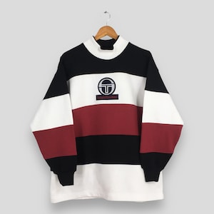 Vintage 90er Jahre Sergio Tacchini Multicolor Sweatshirt Großes Sergio Tacchini Sport-Pullover Sergio Tacchini Crewneck Tacchini Sweater Size L